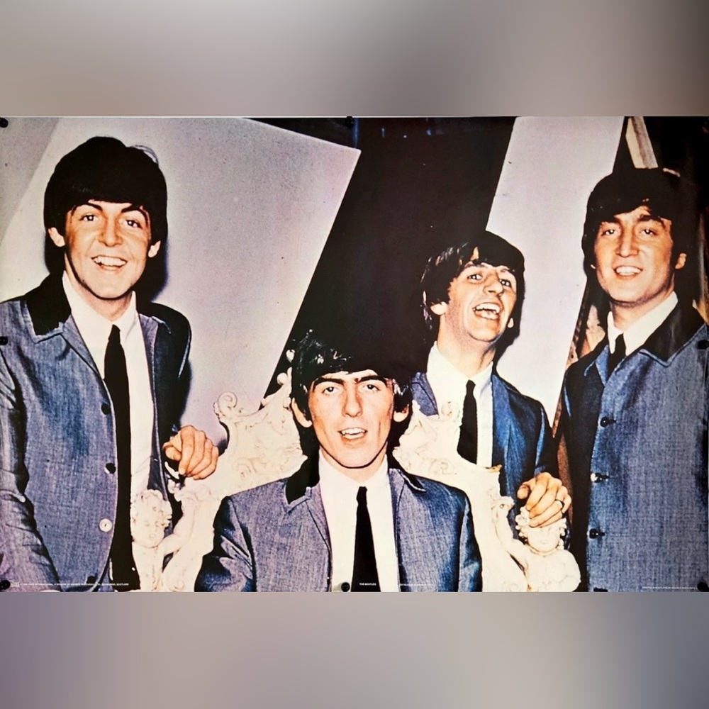 NEW Vintage Beatles Group Poster Blue Suits